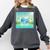 Frutiger Aero Y2k Aesthetic Palm Trees Cyber Beach World Comfort Colors Sweatshirt Pepper