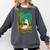 Groovy Ghost Reading Book Cat Halloween Ghost Teacher Comfort Colors Sweatshirt Pepper