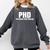 PHD Permanent Head Damage Doctoral Degree PHD Graduation Comfort Colors Sweatshirt Pepper
