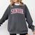Preppy Varsity Pink Senior Graduation Comfort Colors Sweatshirt Pepper