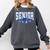 Senior 2026 Class Of 2026 Toile Coquette Bow Graduation 2026 Comfort Colors Sweatshirt Pepper
