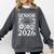 Senior 2026 Floral Flowers Class Of 2026 Graduation Kids Comfort Colors Sweatshirt Pepper