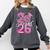 Senior 2026 Graduation Girls Coquette Pink Bow Class Of 2026 Premium Comfort Colors Sweatshirt Pepper