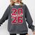 Senior 2026 Graduation Varsity Red Letters On The Back Comfort Colors Sweatshirt Pepper