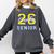Senior Class 2026 Graduation Yellow Blue Letters Comfort Colors Sweatshirt Pepper
