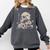 Skull Books Flowers Goth Reader Grunge Dark Alt Aesthetic Comfort Colors Sweatshirt Pepper