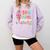 100th Day Of School Teacher Women Floral Books Comfort Colors Sweatshirt Crimson
