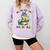 All Booked For Mardi Gras Crocodile Reading Book Teacher Comfort Colors Sweatshirt Crimson