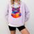 Cat Book Shirt Colorful Cat Reading Book Comfort Colors Sweatshirt Crimson