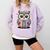 Cute Reading Owl Book Lover Teacher Librarian Bookworm Comfort Colors Sweatshirt Crimson