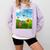 Frutiger Aero Aesthetic Tech Scenery Fishes Sunflower Comfort Colors Sweatshirt Crimson