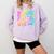 Library Book Fair Vibe Tie Dye School Reading Nostalgic Comfort Colors Sweatshirt Crimson