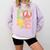 Peace Sign Love Groovy Vibes Costume Nostalgia 1980s Fashion Comfort Colors Sweatshirt Crimson