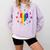 Rainbow Book With Stars And Moon Phases Gay Pride LGBT Comfort Colors Sweatshirt Crimson