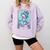 The Reader Retro Reading Skeleton Books Flowers Tarot Card Comfort Colors Sweatshirt Crimson