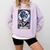 The Reader Tarot Card Reading Skeleton Skull Book Lover Comfort Colors Sweatshirt Crimson