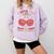 Retro Cherry Love 90s Nostalgia Comfort Colors Sweatshirt Crimson