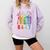 Subtle Floral Foxglove Daisy Tulip Book Lover Comfort Colors Sweatshirt Crimson