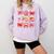 Valentine Cupid Coquette Pink Bow Apple Books Teacher Comfort Colors Sweatshirt Crimson