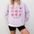Valentine Teacher Cute Bows Apple Globe Pencil Books Art Comfort Colors Sweatshirt Crimson