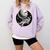 Astronaut Aesthetic Holding Moon Balloon Planets Introvert Comfort Colors Sweatshirt Orchid