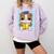 Bulldog Anime Pup Graduation Comfort Colors Sweatshirt Orchid