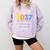 Class Of 2037 Grow With Me Checklist Graduation Comfort Colors Sweatshirt Orchid