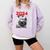 Fun Trendy UFO Sloth Graduation Class Of 2024 Senior Comfort Colors Sweatshirt Orchid