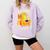 Go Away I'm Introverting Cat Coffee Headphones Comfort Colors Sweatshirt Orchid