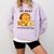Go Away I'm Introverting Cozy Cat With Laptop And Coffee Comfort Colors Sweatshirt Orchid