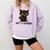 Not A Hugger Tee Angry Cat Sarcastic Cute Introvert Comfort Colors Sweatshirt Orchid
