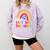 Rainbow Last Day Of 2nd Grade Teacher Student Graduation For Men Women Kids Comfort Colors Sweatshirt Orchid
