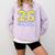 Senior Class 2026 Graduation Yellow Blue Letters Comfort Colors Sweatshirt Orchid