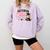 Senior Mom Class Of 2027 Cute Cat Graduation Pink Bows Girls Comfort Colors Sweatshirt Orchid