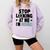 Stop Looking At Me I’m Hiding Sarcastic Introvert Joke Comfort Colors Sweatshirt Orchid