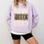 Straight Outta Cosmetology School Leopard Graduation Comfort Colors Sweatshirt Orchid
