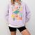 i Survived My Daughter's Bachelors Degree Groovy Graduation Comfort Colors Sweatshirt Orchid