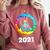 2021 Graduation Class Year Tie Dye Peace Sign Graduate Shirt Comfort Colors Sweatshirt Crimson