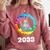 2033 Graduation Class Year Tie Dye Peace Sign Comfort Colors Sweatshirt Crimson