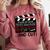 8th Grade Graduation 2026 Graduate Clapperboard Comfort Colors Sweatshirt Crimson