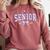 Blue Bow Coquette Floral Senior 2026 Graduation Class Comfort Colors Sweatshirt Crimson