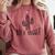 Cactus Not A Hugger Homebody Introvert Comfort Colors Sweatshirt Crimson