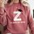 Class Of 2018 Last Name Letter Z Graduation Comfort Colors Sweatshirt Crimson