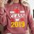Class Of 2019 Graduation Senior High School College Comfort Colors Sweatshirt Crimson