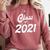 Class Of 2021 Graduation School Spirit Her Senior Class Comfort Colors Sweatshirt Crimson