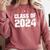 Class Of 2024 High School College Graduation Reunion T-Shirt Comfort Colors Sweatshirt Crimson
