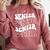 Class Of 2024 High School Senior Graduation Groovy Wave Comfort Colors Sweatshirt Crimson
