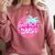 Class Of 2024 Senior Pink Retro Classic Girl Grad Graduation Comfort Colors Sweatshirt Crimson