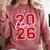 Class Of 2026 Graduation Red With Varsity Letters Comfort Colors Sweatshirt Crimson