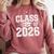 Class Of 2026 Graduation Senior School Pride Comfort Colors Sweatshirt Crimson